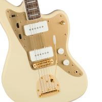 Fender Squier Jazzmaster 40th Anniversary Gold Edition LRL GHW GPG OWT Olympic White Chitarra Elettrica_4